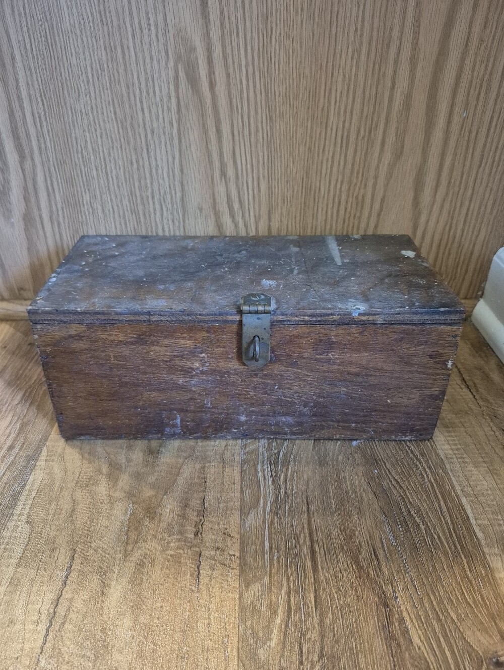 Antique Wooden Shop Keepers Storage Box